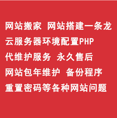 网站搬家网站搭建云服务器环境PHP 代维护服务 网站包年维护 备份